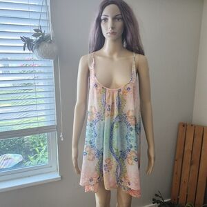 In bloom by jonquil floral sheer dress beach cover tunic top chemise nightie
